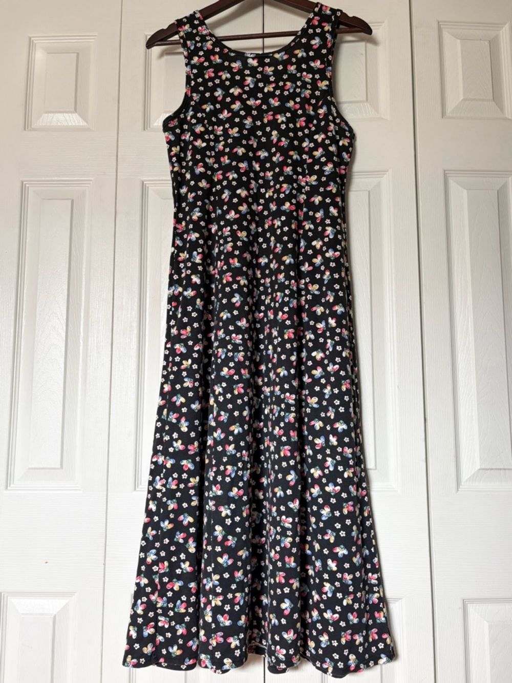 Y2K Vintage No Boundaries Women's Sheath Style Midi Dress Colorful Flower Print - Picture 5 of 12